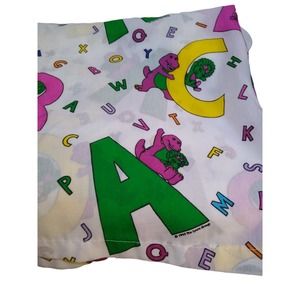 Vintage 90s Barney ABC SINGLE Curtain Panel Baby Dreams USA 1993 45x70 One...